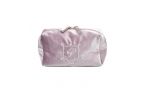 Wholesale Custom Makeup Pouch Travel Plain Folding Flannel Cosmetic Bag with embroidery logo