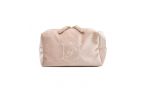 Wholesale Custom Makeup Pouch Travel Plain Folding Flannel Cosmetic Bag with embroidery logo