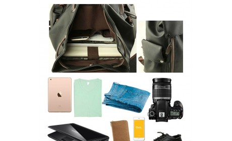 Fashion leather men's travel bag backpack