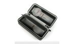Leather Watch Organizer Collection 2 Slots Compartment Watch Case Zippered Watches Box