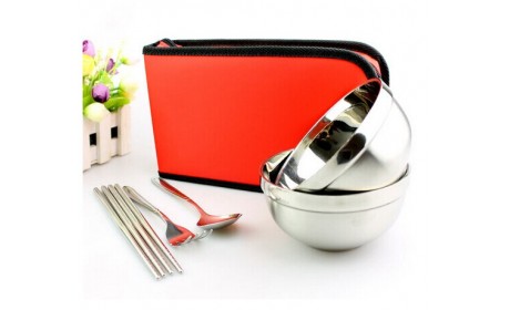 Outdoor Travel Portable Tableware Cutlery Set Camping Picnic Bag