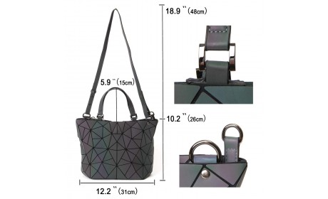 Colorful Geometric Luminous Women Tote handbag (6)