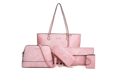 Women Fashion Handbag Shoulder Bag Clutch Bag Purse Card Holder Set 5pcs (4)