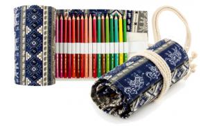 ​Canvas Pencil Roll up Wrap Multi Purpose Pencil Roll Bag Pens Case Organizer Color Pencil Holder Pouch