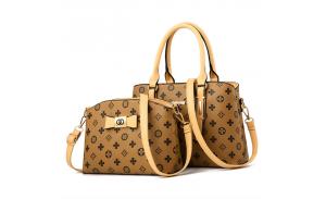 Wholesale fashion pu leather handbag women printed handbag set