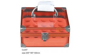 Fashion orange acrylic aluminum frame essential oil case cosmetic makeup case