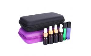 Makeup Bag10ML Bottles Essential Oil Glass Case Empty Carry Holder Cosmetic Bags Cases 2Colors