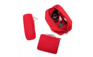 Custom sport neoprene toiletry bag cosmetic pouch with removable zipper pouch