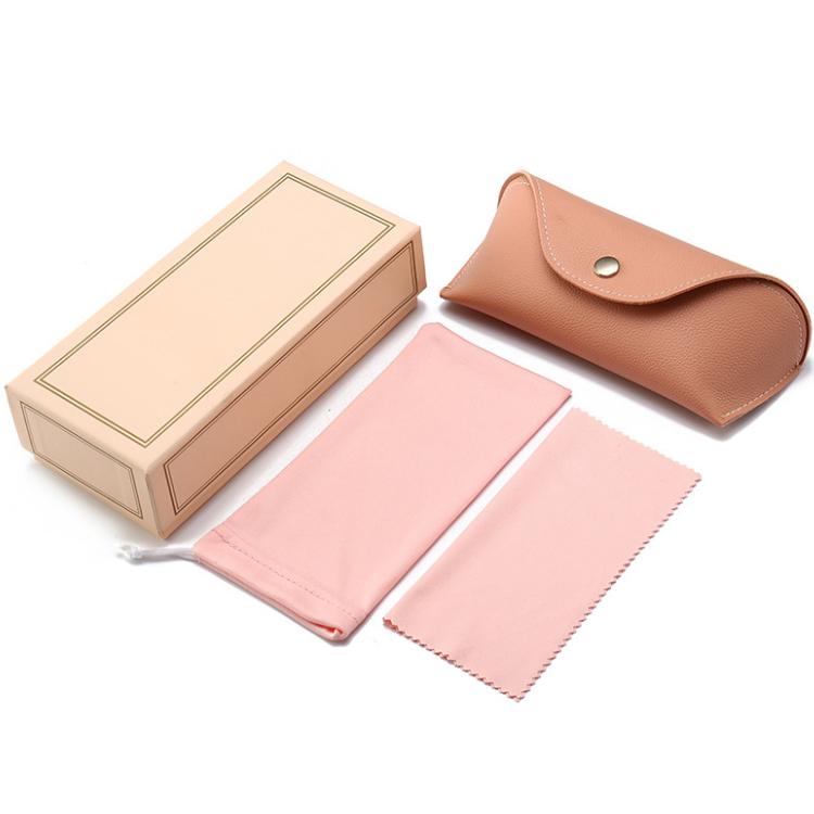 HJ Hard Luxury Sunglasses Packaging Boxes Folding Leather Reading Glasses Case with Gift Bags and Microfiber Pouch