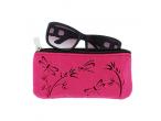 Promotion beauty handmade hollow sunglasses pouch zipper felt glasses case