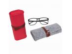 China suppliers soft magic funny branded foldable reading kids double logo custom leather strip felt glasses case