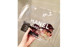 New Products PVC WaterProof Clear Cosmetic Bag Fashion Makeup Bag with White Ring Handle Washing Bag