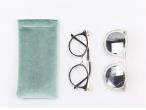 Popular women automatic closure sunglasses pouch elegent design velvet glasses case