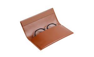 Rectangle Elegent Design Fold Leather Magnetic Eyeglasses Case