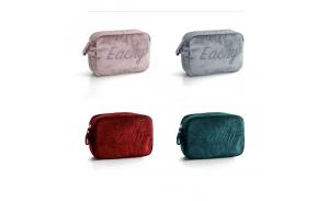 Wholesale custom embroidery cosmetic bag fashion make up for women velvet cosmetic bag handbags