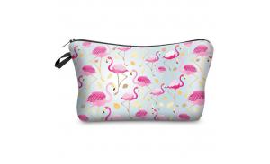 Zogift 2020 hot selling fashion colorful wholesale custom lady flamingo makeup pouch travel cosmetic bag