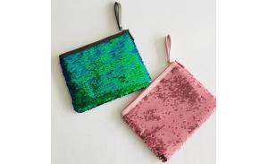 2020  hot sale fashion  sequins  embroidery hand bag  cosmetic bag for girls