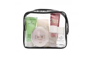 Travel Luggage Pouch Custom Clear Transparent PVC Travel Toiletry Bag Make Up Cosmetic Bag