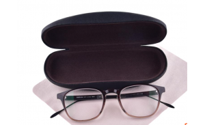 wholesale custom logo printed folding leather eyeglass case boxes eyeglasses case