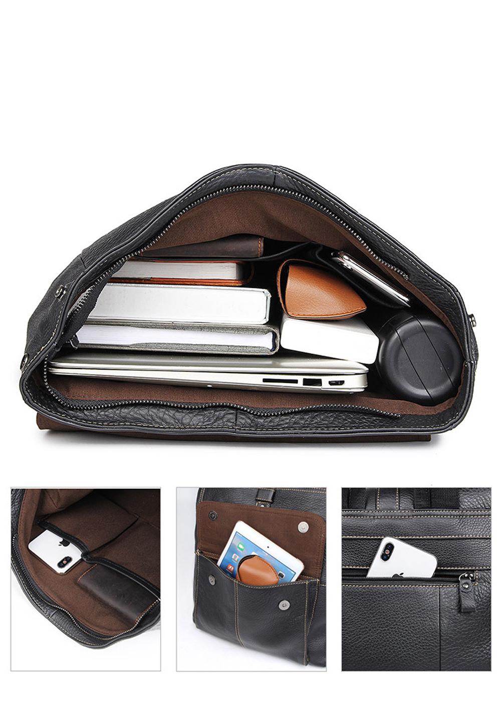 Fashion design Cowhide Casual backpack Custom Leather 15 inch Laptop backpack Man  backpack bag