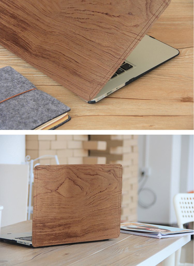 Custom Design Genuine Wood Cover Skin Laptop Bag For Macbook Air 13 inch