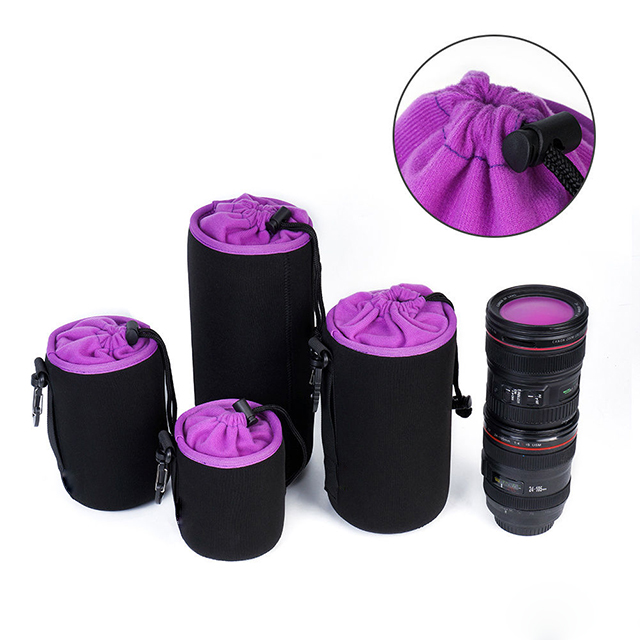 Customized Logo Color Waterproof Neoprene Durable SLR Camera Lens Pouch