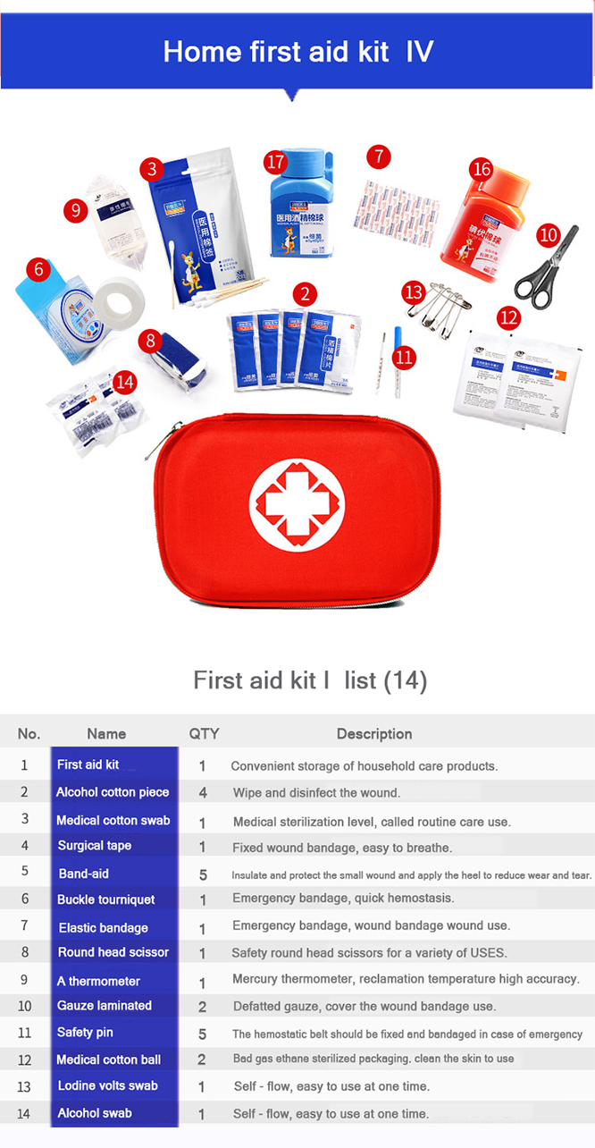 Family emergency survival kit Camping waterproof first aid kit